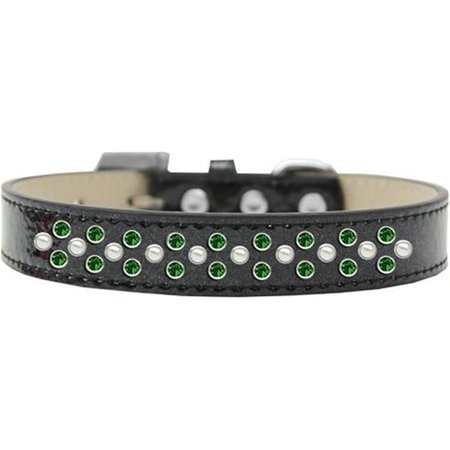 UNCONDITIONAL LOVE Sprinkles Ice Cream Pearl & Emerald Green Crystals Dog Collar, Black - Size 20 UN2435416